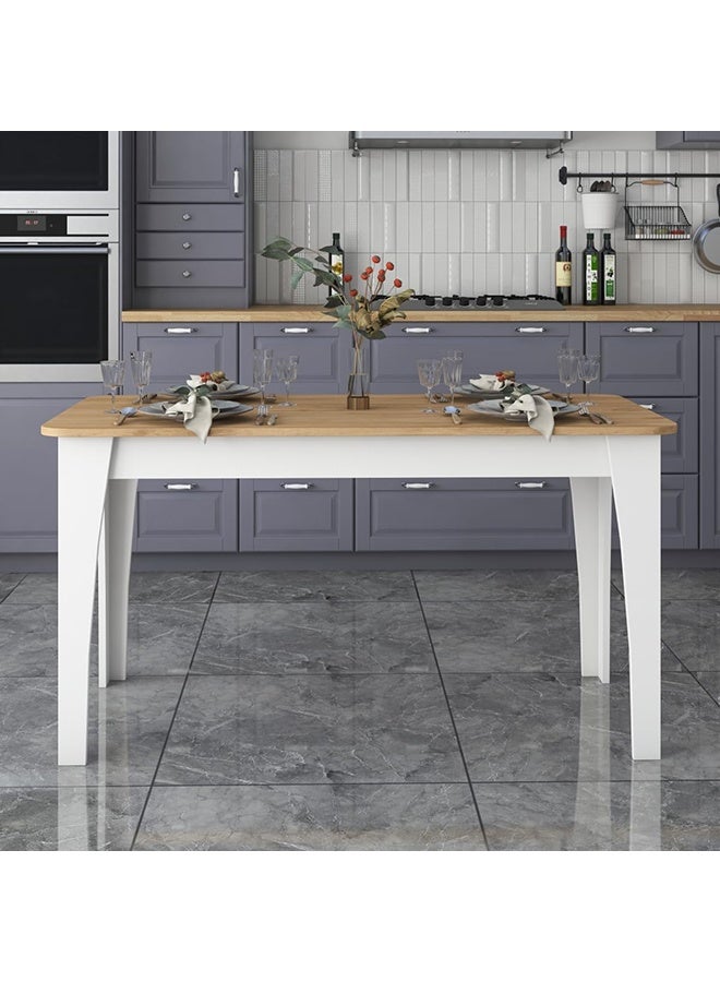 Home Canvas Home Canvas JA111 Kitchen Table Dining Table Basket Walnut - White  - Image 3