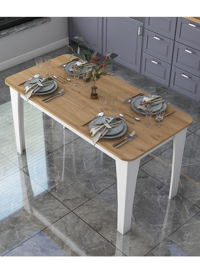 Home Canvas Home Canvas JA111 Kitchen Table Dining Table Basket Walnut - White  - Image 4