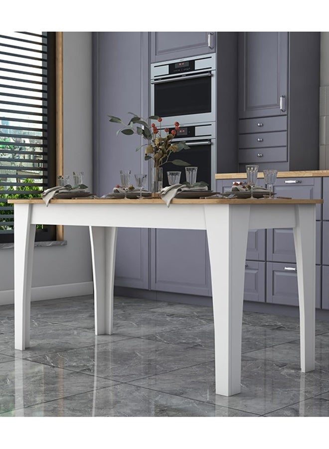Home Canvas Home Canvas JA111 Kitchen Table Dining Table Basket Walnut - White  - Image 1