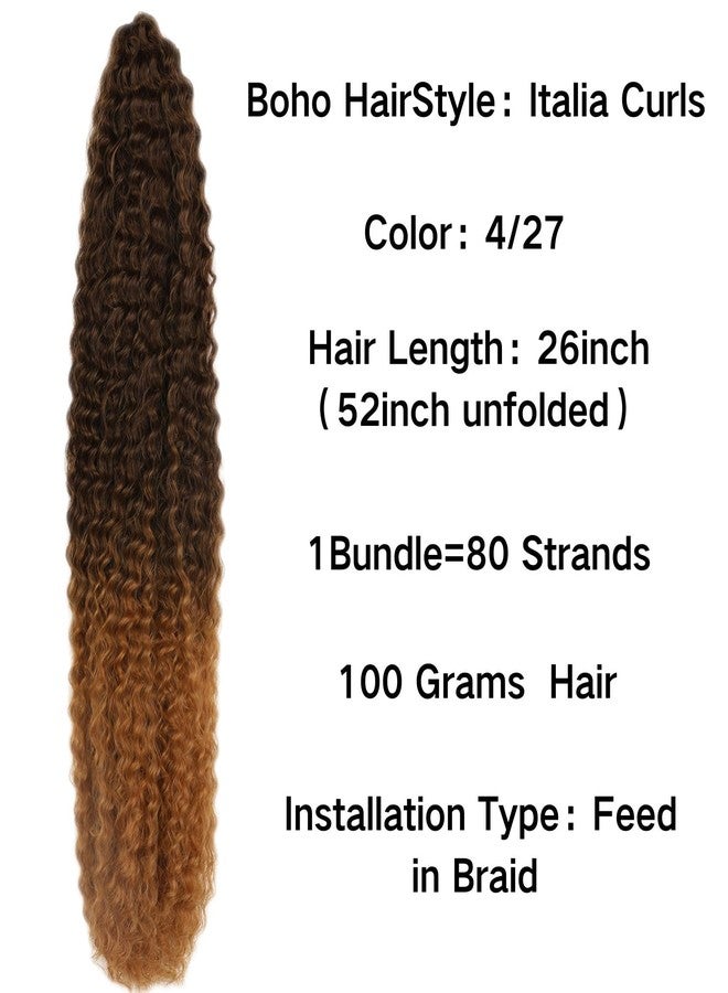 Leticia Ombre Dark Brown Braiding Hair Pre stretched Braid 52inches Italian Curls Braiding Hair Knotless Non Toxic Itch Free for Dark Brown Boho Braids - Image 3