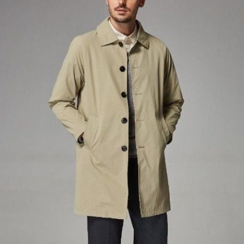 Lapel Simple Basic Windbreaker Mens Mid-length Loose Skin Windbreaker Spring and Autumn Pure Color Casual Thin Coat 1  - Image 3