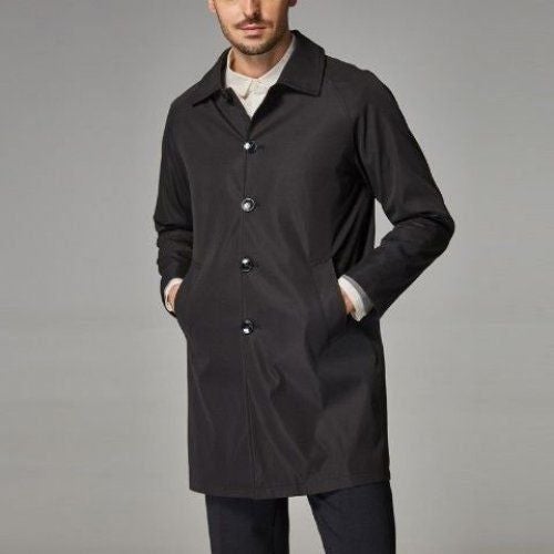 Lapel Simple Basic Windbreaker Mens Mid-length Loose Skin Windbreaker Spring and Autumn Pure Color Casual Thin Coat 1  - Image 2