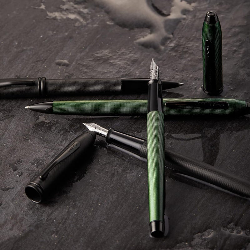 Cross Townsend PVD Micro-knurl Ballpoint Pen - Matte Green | Elegant Pen for Effortless Writing - Image 2