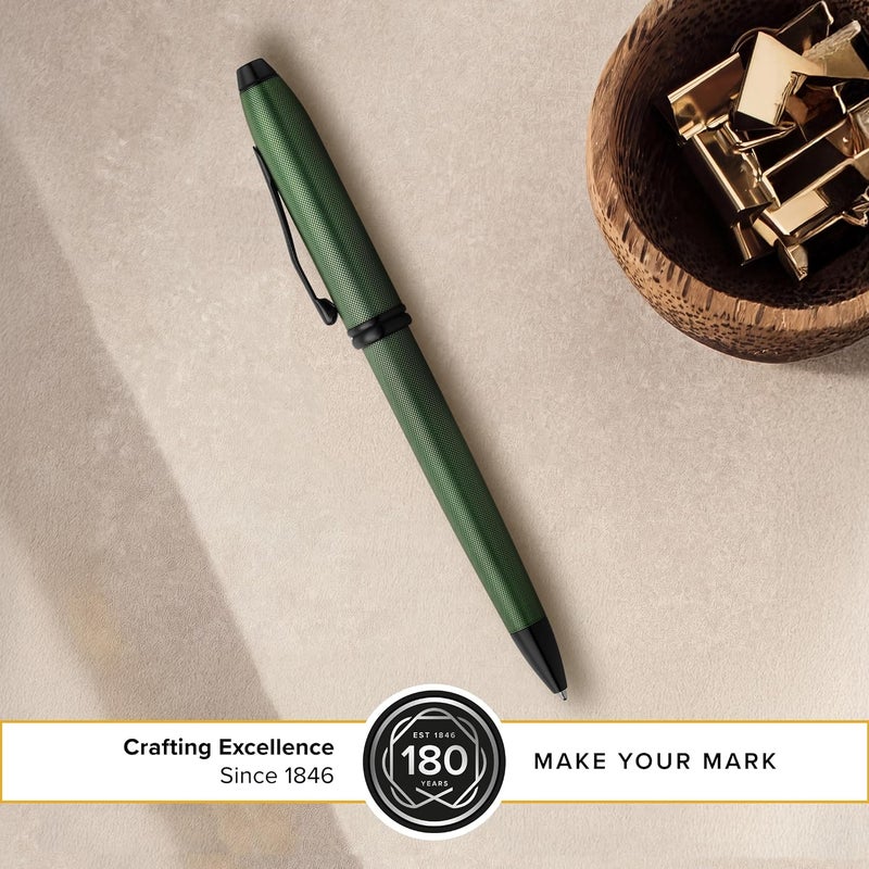 Cross Townsend PVD Micro-knurl Ballpoint Pen - Matte Green | Elegant Pen for Effortless Writing - Image 5
