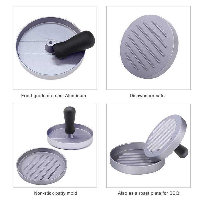 CFMOUR Burger Press, Aluminum Burger Maker Non-Stick Hamburger Press for Kitchen BBQ Making Quarter Pounder Patty - Image 2