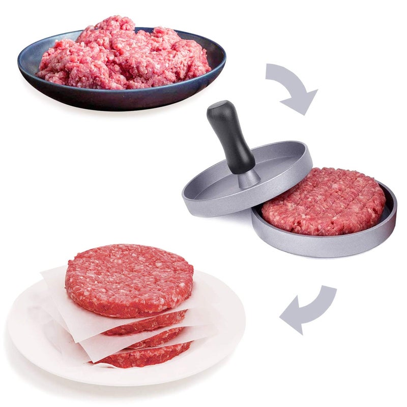 CFMOUR Burger Press, Aluminum Burger Maker Non-Stick Hamburger Press for Kitchen BBQ Making Quarter Pounder Patty - Image 3