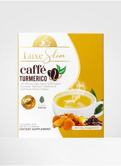 Luxe Beauty Luxe Slim Caffè Turmerico – Immunity-Boosting Coffee with Turmeric, Collagen & Glutathione (10 Sachets, 210g, Low-Calorie)  - Image 1