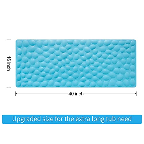 OTHWAY Non-Slip Bathtub Mat OTHWAY Soft Rubber Bathroom Bathmat with Strong Suction Cups (Blue) - Image 3