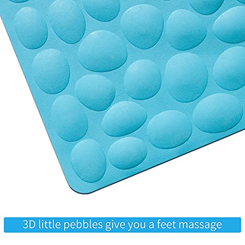 OTHWAY Non-Slip Bathtub Mat OTHWAY Soft Rubber Bathroom Bathmat with Strong Suction Cups (Blue) - Image 4