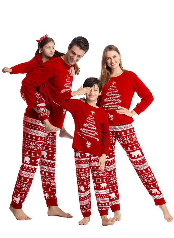 VUCATIN Children's Family Matching Pajamas Holiday Matching Clothing Long-Sleeved Parent-Child Pajamas for Home Suitable for Women Men Children and Pets (Dog)  - Image 3
