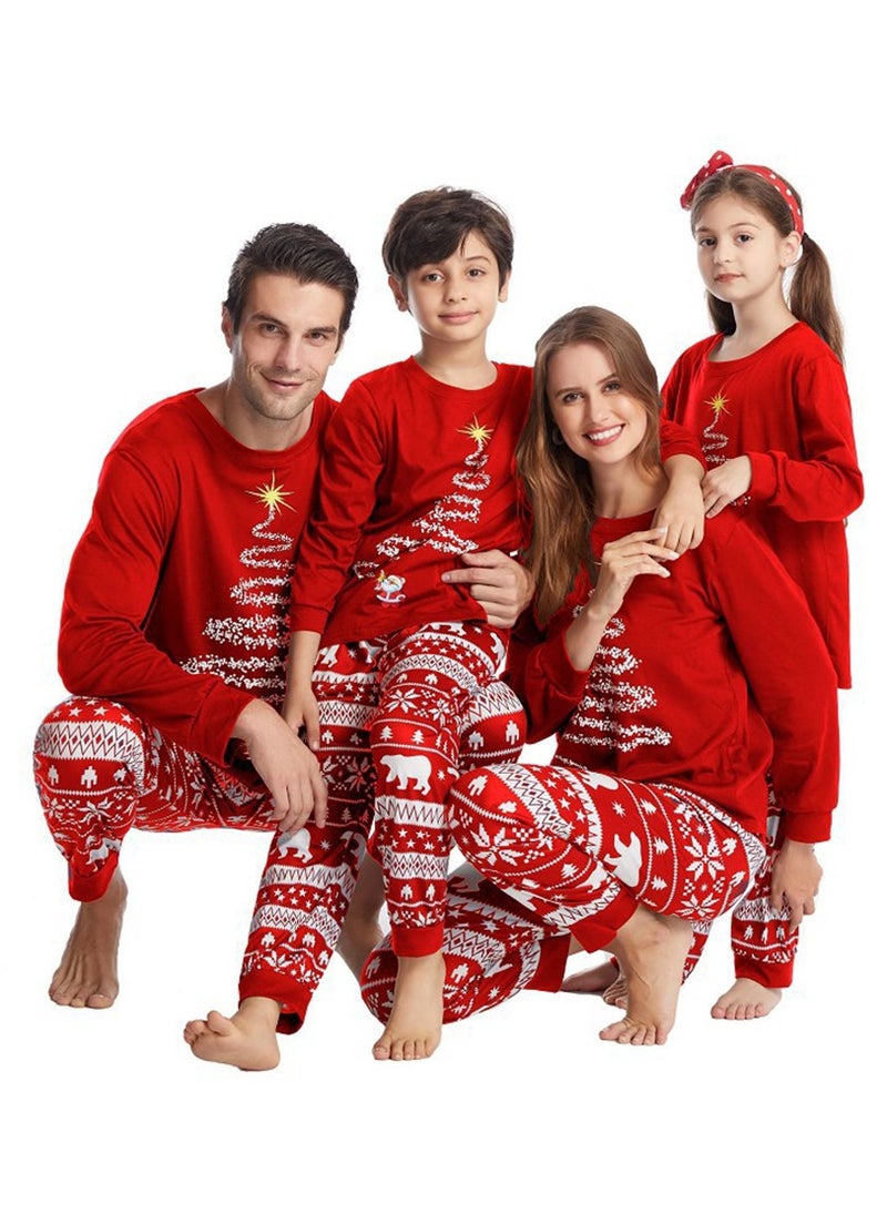VUCATIN Children's Family Matching Pajamas Holiday Matching Clothing Long-Sleeved Parent-Child Pajamas for Home Suitable for Women Men Children and Pets (Dog)  - Image 2