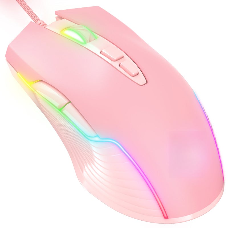 ONIKUMA CW905 USB Wired Gaming RGB LED Light E-sports Optical Adjustable 6400DPI for Laptop Desktop PC Computer - Image 1