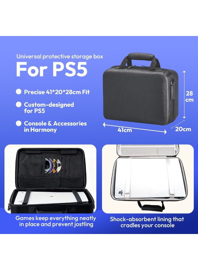 Arabayt Game controller/console storage backpack, waterproof and shockproof travel bag, compatible with PS5 accessories (black) - Image 2