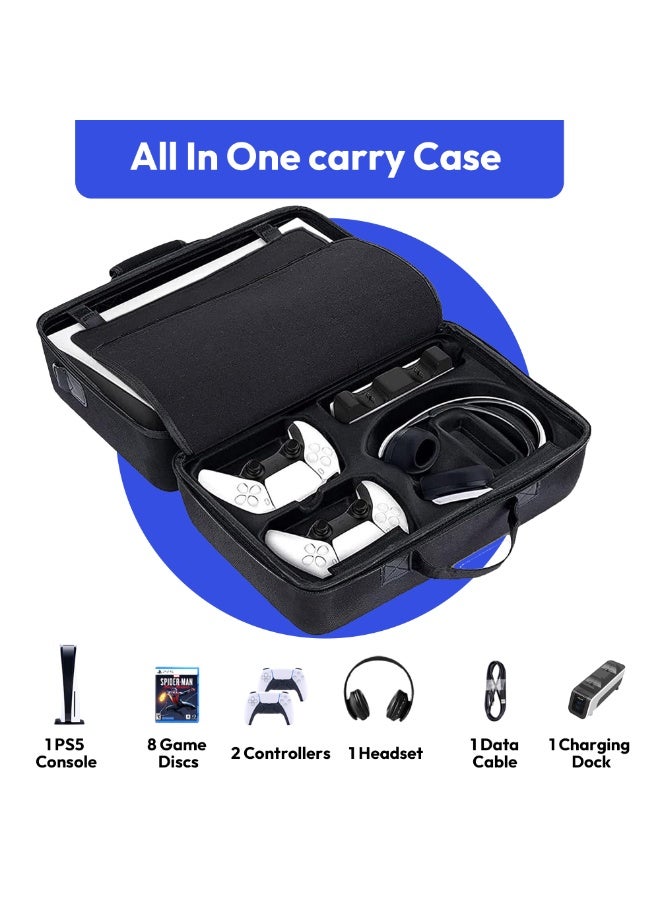 Arabayt Game controller/console storage backpack, waterproof and shockproof travel bag, compatible with PS5 accessories (black) - Image 4