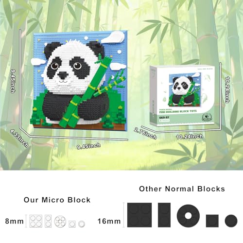 Loyratche Panda Animal 3D Wall Art Micro Mini Building Blocks Set Unique Home Wall Decor or Table Display Ideal Birthday Toy for Adults - Image 5