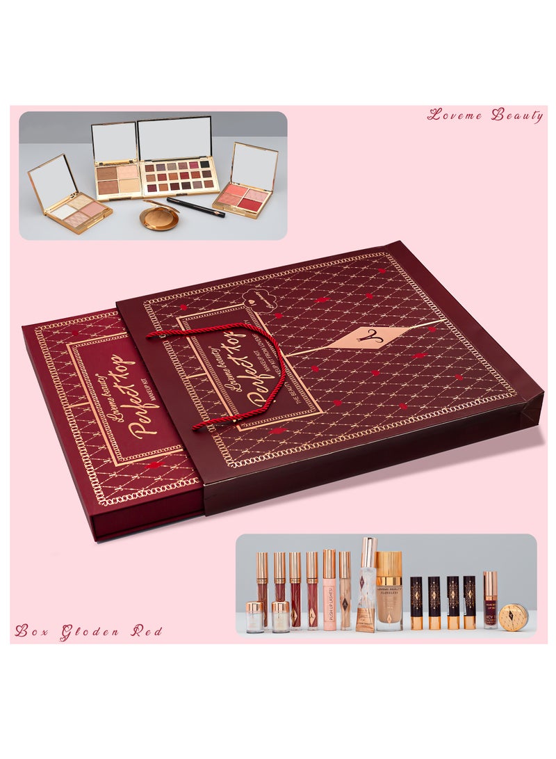LOVEME BEAUTY LOVEME BEAUTY Full Makeup Set | 21-in-1 Professional Makeup Kit | Eyeshadow, Blush, Contour, Foundation, Lipsticks, Mascara & More | Elegant Design & Perfect Gift for All Occasions - Image 4