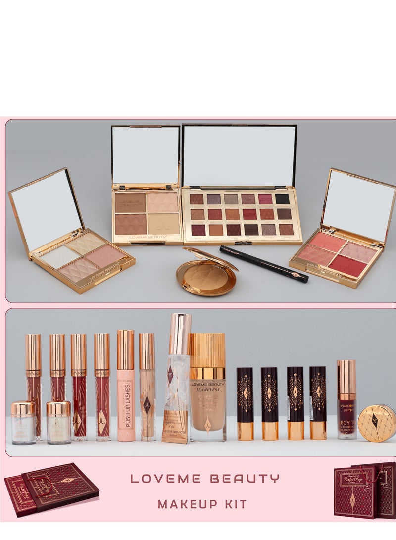 LOVEME BEAUTY LOVEME BEAUTY Full Makeup Set | 21-in-1 Professional Makeup Kit | Eyeshadow, Blush, Contour, Foundation, Lipsticks, Mascara & More | Elegant Design & Perfect Gift for All Occasions - Image 2