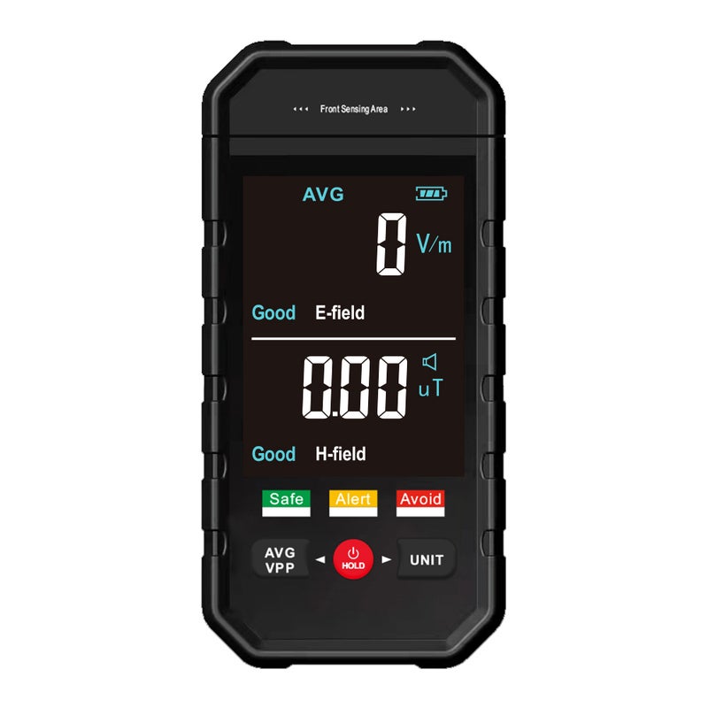 مقياس إشعاع الكهرومغناطيسي المحمول اليدوي ET925PRO بشاشة LCD كبيرة - اختبار مجال الكهرباء ومجال المغناطيسي وإشعاع الكهرومغناطيسي متعدد الوظائف مع وظيفة احتفاظ البيانات وإنذار صوتي وبصري للمنزل والمكتب - Image 1