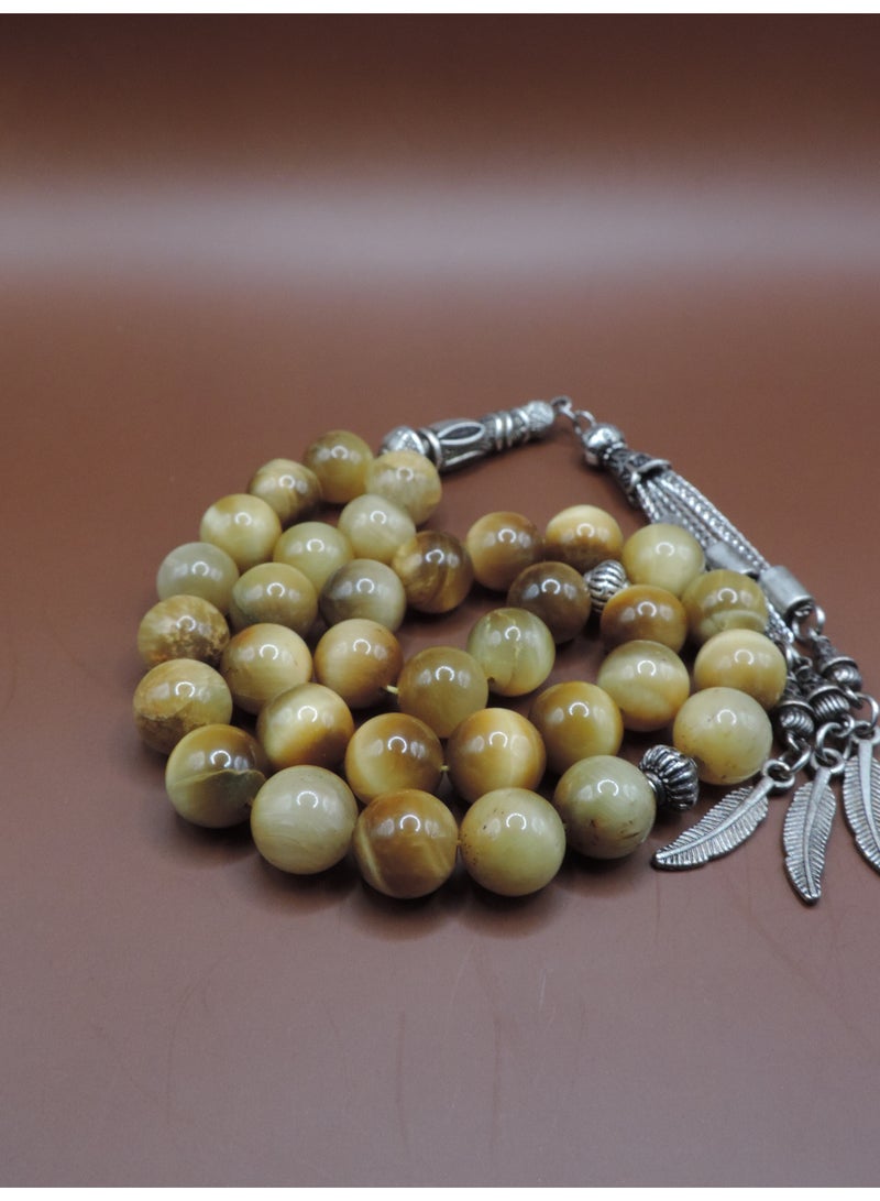 Kamins Collection Natural Tigers Eye 10mm Tasbih / 33 Beads - Image 3