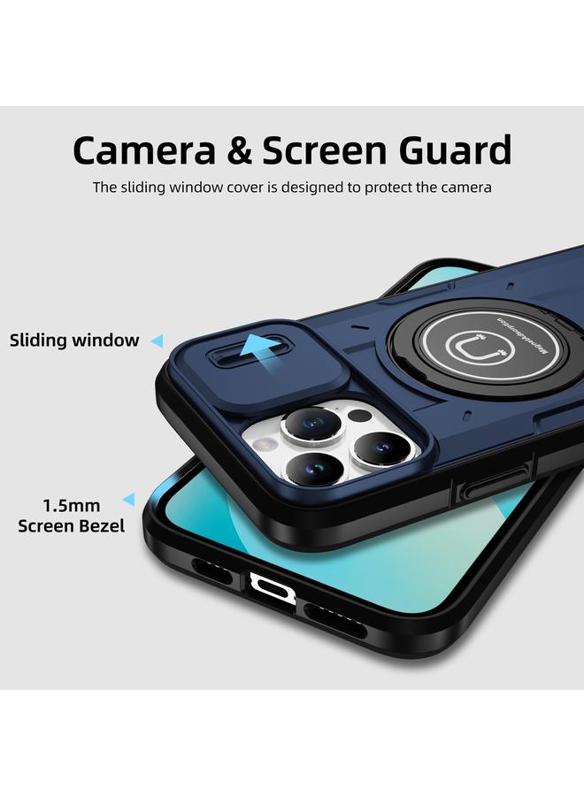 Zaboon Case For iPhone 13 Pro Max Sliding Camshield TPU Hybrid PC Magnetic Holder Phone Case - Image 3