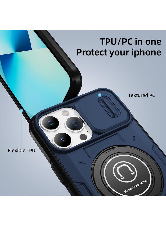 Zaboon Case For iPhone 13 Pro Max Sliding Camshield TPU Hybrid PC Magnetic Holder Phone Case - Image 4