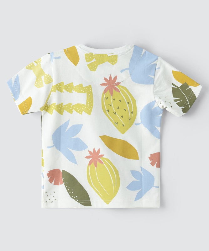 JAM BOYS KIDS TROPICAL LEAF PRINT SHORT SLEEVE T-SHIRT - Image 2