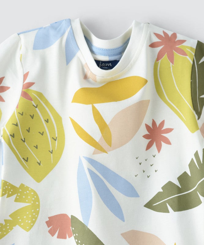 JAM BOYS KIDS TROPICAL LEAF PRINT SHORT SLEEVE T-SHIRT - Image 3