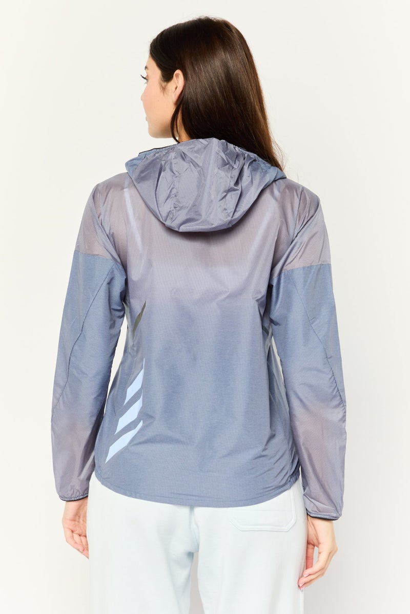 Adidas Women Regular Fit Long Sleeves Outdoor Jacket, Slate Blue - Image 2