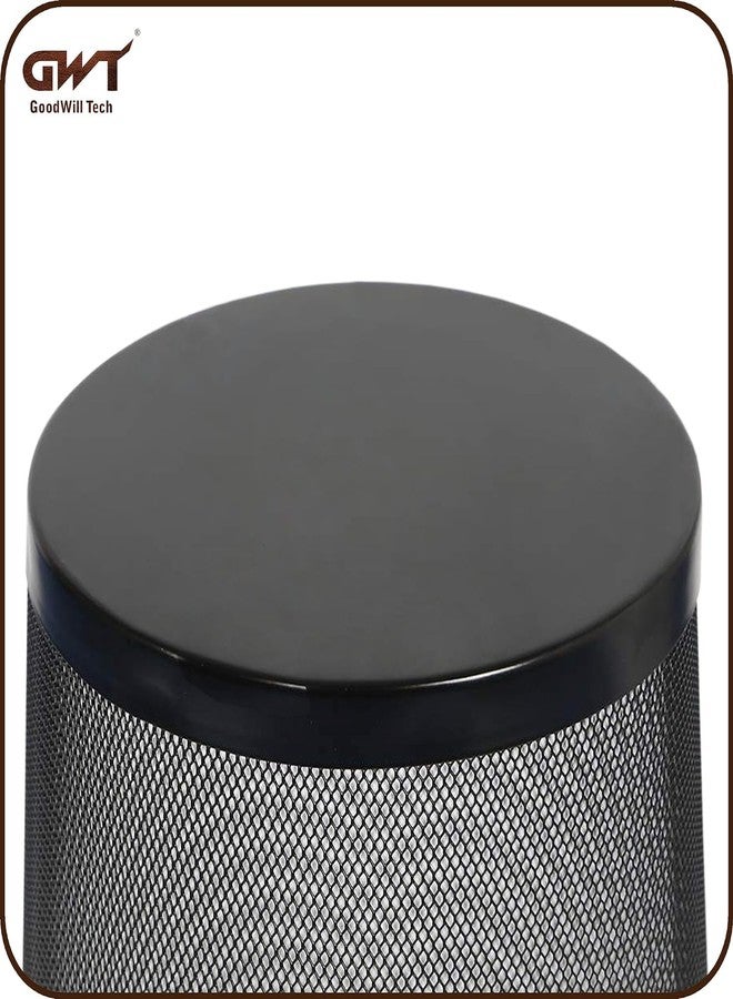 ARZOO Metal Mesh Round Dustbin for Waste & Papers, 28 x 19 x 23 cm,Black(2 PACK) - Image 3