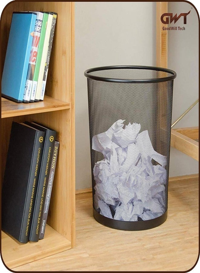 ARZOO Metal Mesh Round Dustbin for Waste & Papers, 28 x 19 x 23 cm,Black(2 PACK) - Image 4