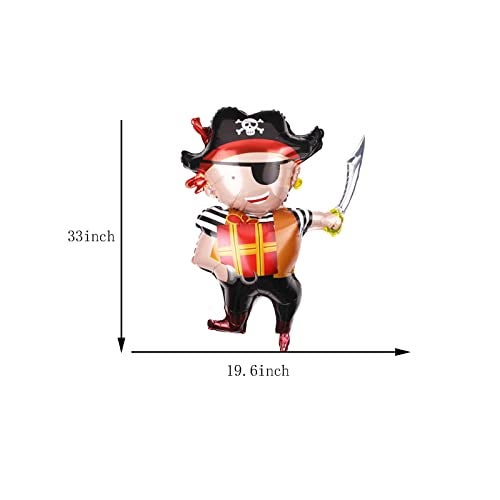 RS 5 Pcs Pirate Ship Foil Mylar Balloons Pirate Ocean Birthday Party Supplies - Image 5