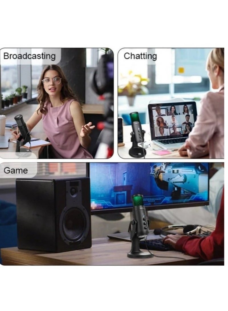 JMARY MC-PW9 USB Cable Microphone Voice Recording Tool RGB Light - Image 5