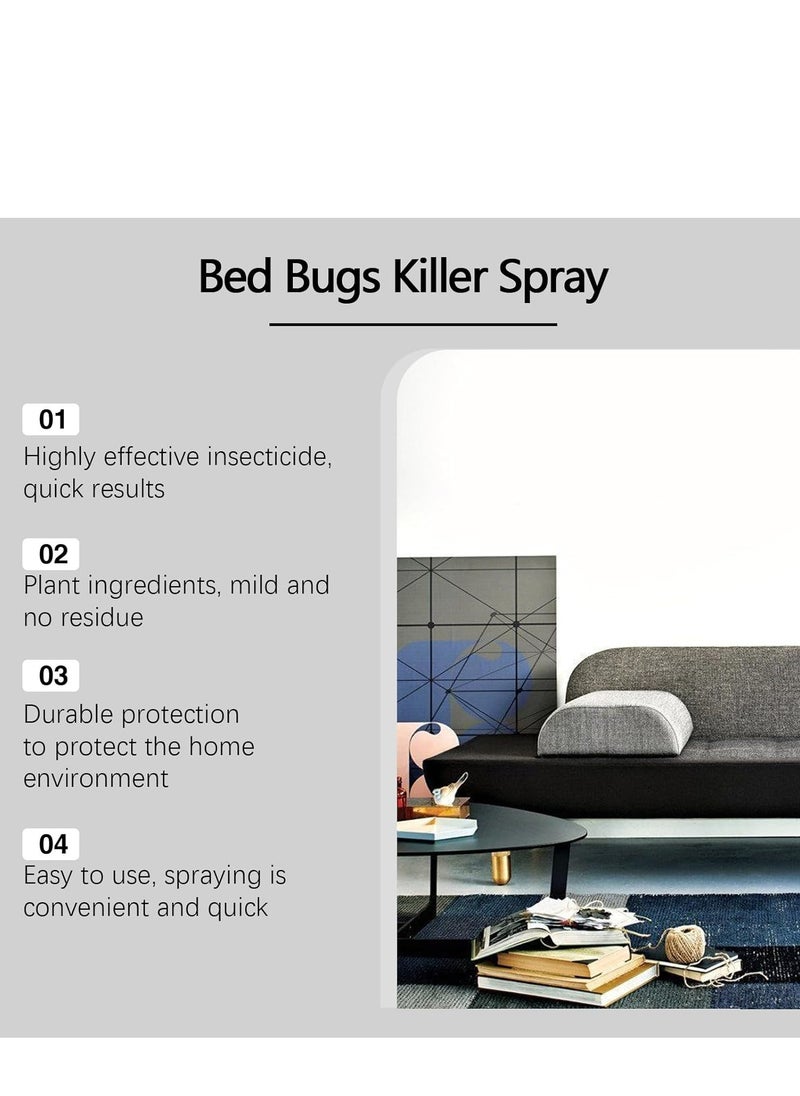 2-PACK Bed Bugs Killer Spray, Roach & Fly Killer Spray, Plant-Based Actives Kill Insects & Bugs on Contact, Non-Greasy, Repellent Indoor flea moth bugs bed bugs, No Stains, Fresh Scent