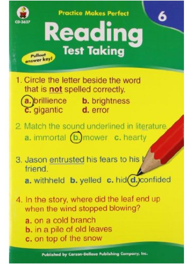 Reading Test Taking (Level 6) By Carson-Dellosa 