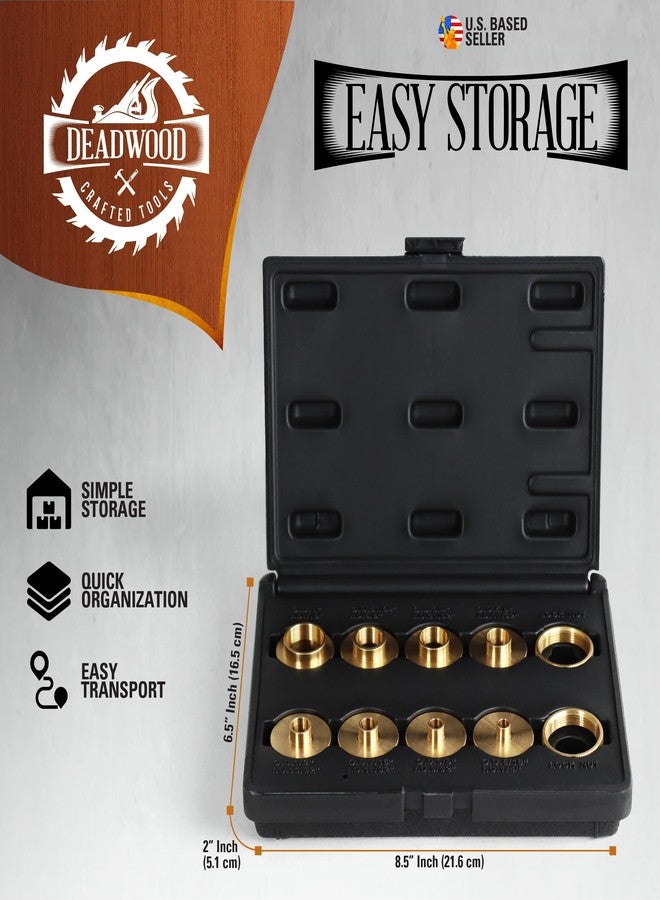 Deadwood Crafted Tools مجموعة من 10 قطع من أدلة قوالب التوجيه النحاسية DCT مع حقيبة حمل سوداء - أدلة Porter-Cable مقاس 5/16 إلى 1 بوصة - Image 3