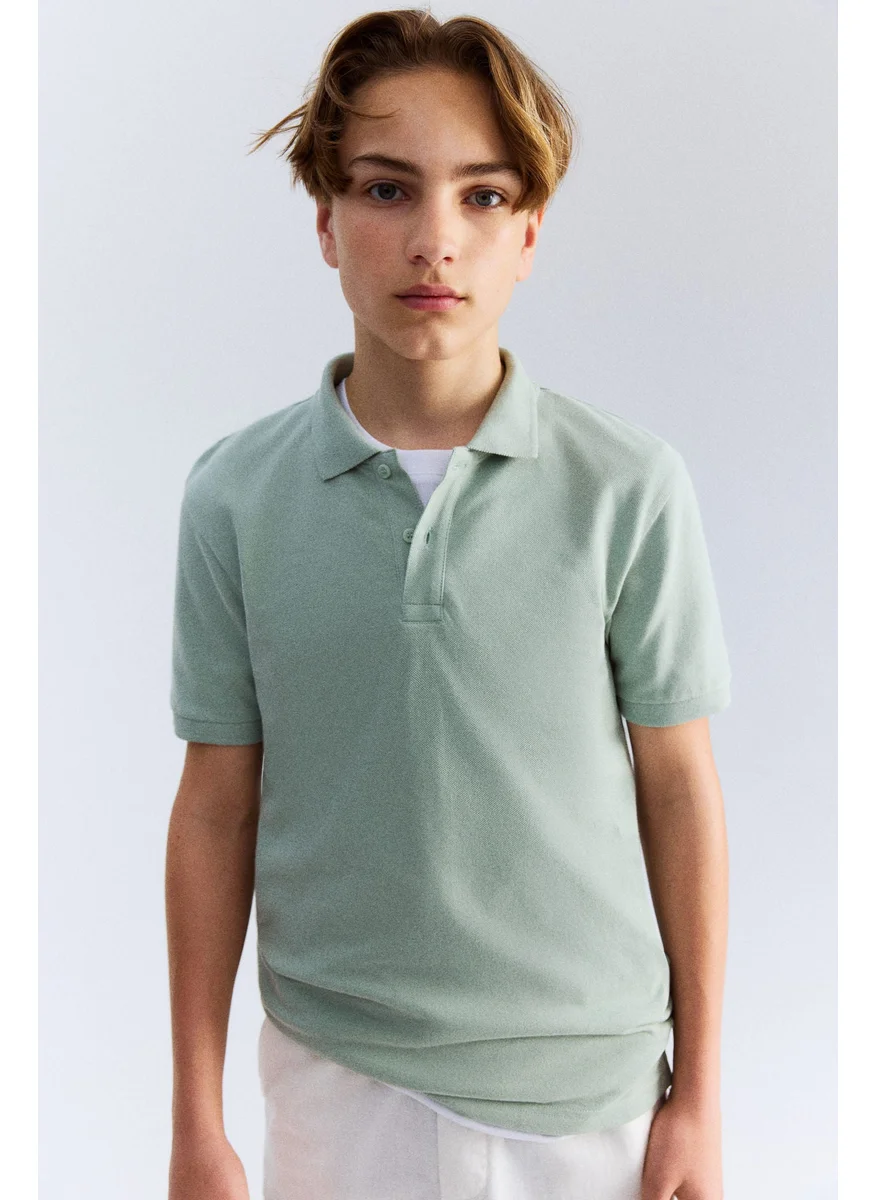 H&M Cotton Piqué Polo Shirt
