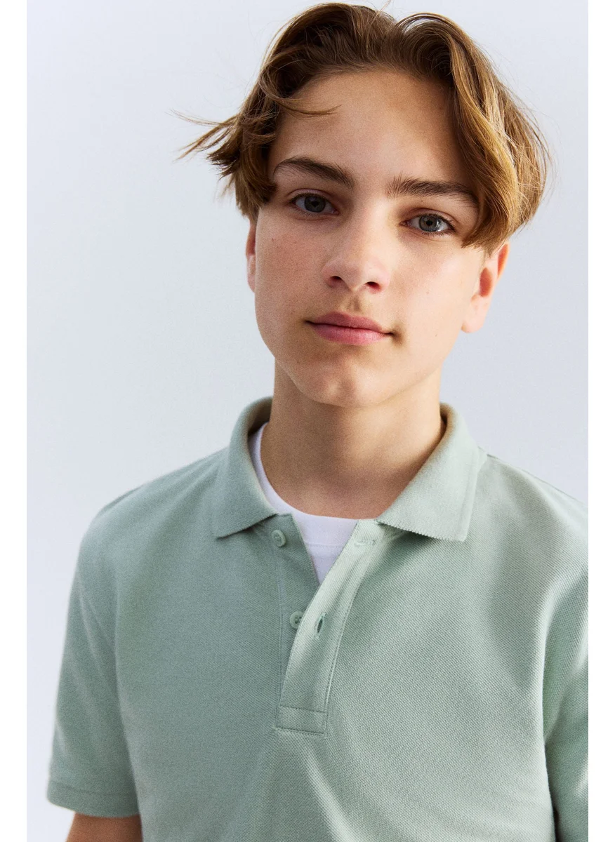 H&M Cotton Piqué Polo Shirt