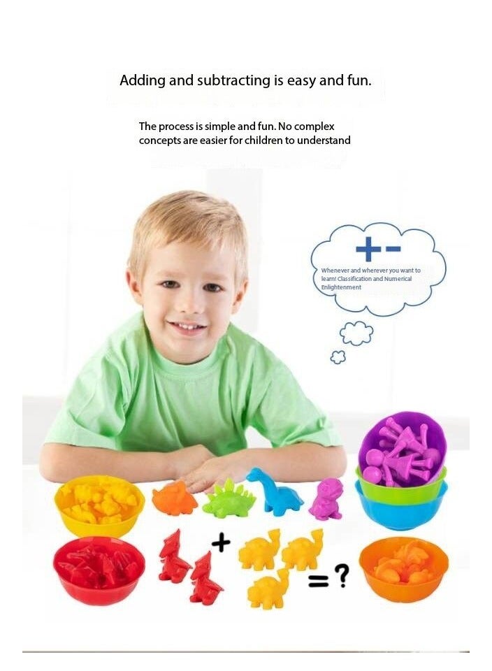 Counting Animals Toys Matching Game for Kids with Sorting Bowls Preschool Learning Educational Activities Toys Color Classification and Sensory Game Set Toddler Montessori Toys - Image 2