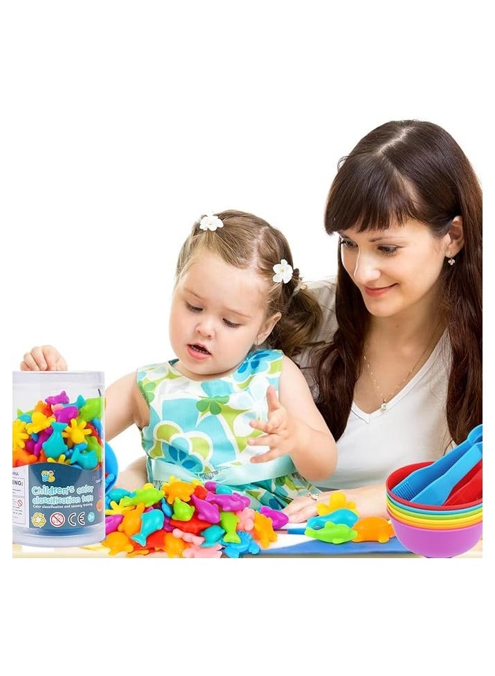 Counting Animals Toys Matching Game for Kids with Sorting Bowls Preschool Learning Educational Activities Toys Color Classification and Sensory Game Set Toddler Montessori Toys - Image 5