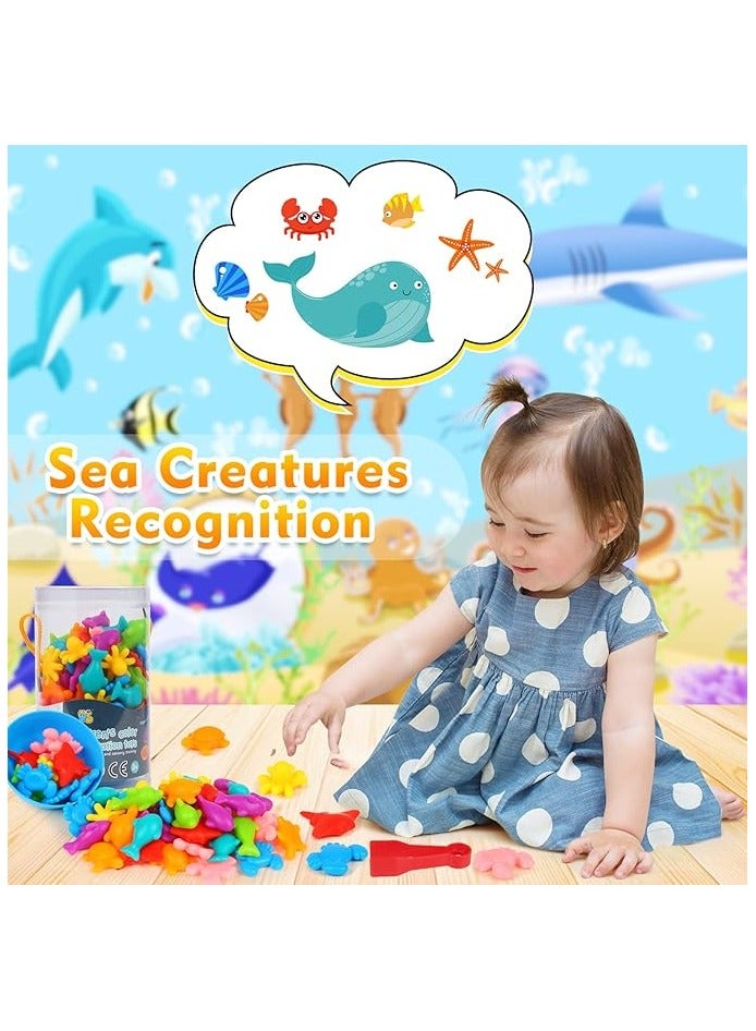 Counting Animals Toys Matching Game for Kids with Sorting Bowls Preschool Learning Educational Activities Toys Color Classification and Sensory Game Set Toddler Montessori Toys - Image 4