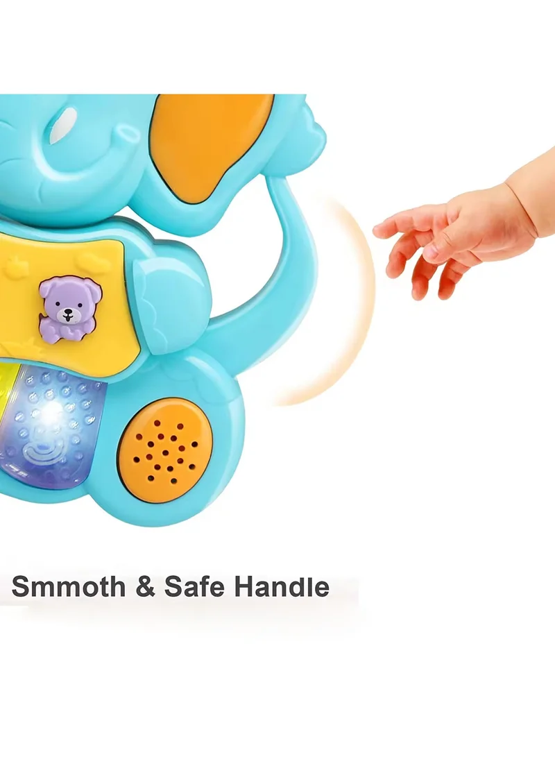 TOOLY Musical Elephant Piano Toy with Lights, Learning &amp; Music Modes for Kids (Size: 16.8 x 4 x 13 Cm)