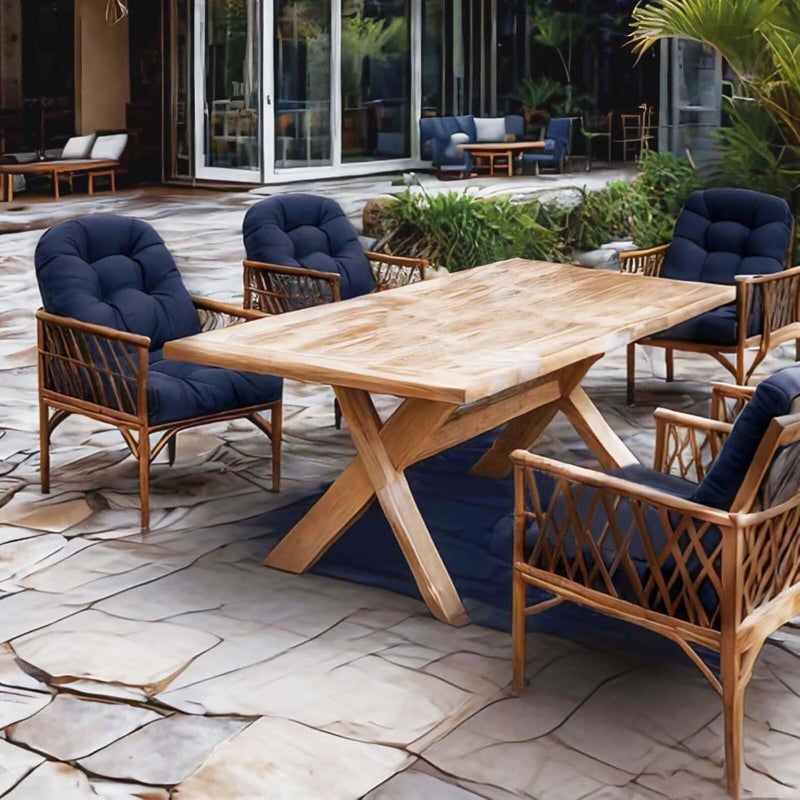 TESICA Set of 2 Outdoor Indoor U Shaped Wicker Seat Cushion Decorative Orange Tufted Chair Pads Chair Cushions Set for Patio Garden Home Office Furniture - Image 4