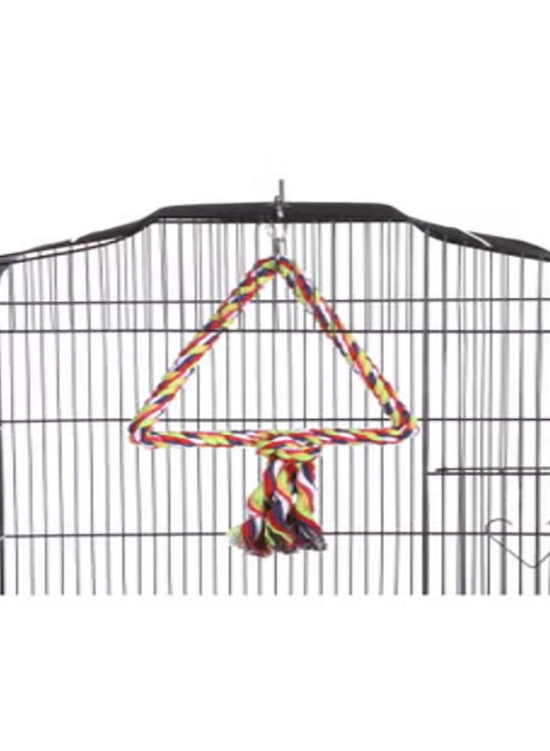 SYOSI ألعاب الطيور، سلم طائر ملون متعدد الألوان، أرجوحة قطنية لألعاب الببغاء (مثلث) - Image 3