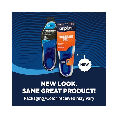 Airplus Super Gel Cushion Insole for Men’s Shoe Sizes 8-14 – All-Day Comfort, Shock Absorption, Gel Zones, Full-Length Footbed, Trim-to-Fit for Casual, Athletic, Dress Shoes, and Work Boots - Image 2