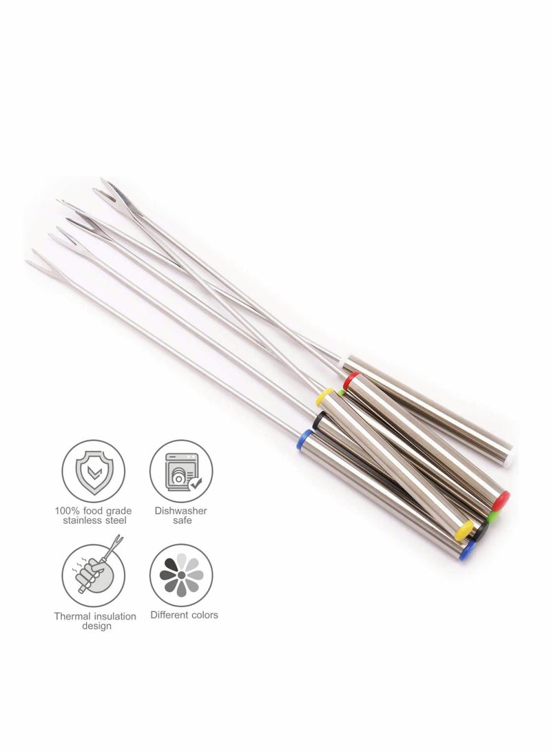 12PCS Stainless Steel Fondue Forks with Heat Resistant Handle - Perfect for Marshmallow Roasting, Chocolate Fountain, Cheese Fondue - Long Stainless Steel Forks for Fondue Party - Image 5