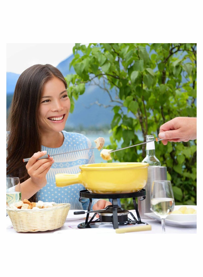 12PCS Stainless Steel Fondue Forks with Heat Resistant Handle - Perfect for Marshmallow Roasting, Chocolate Fountain, Cheese Fondue - Long Stainless Steel Forks for Fondue Party - Image 3