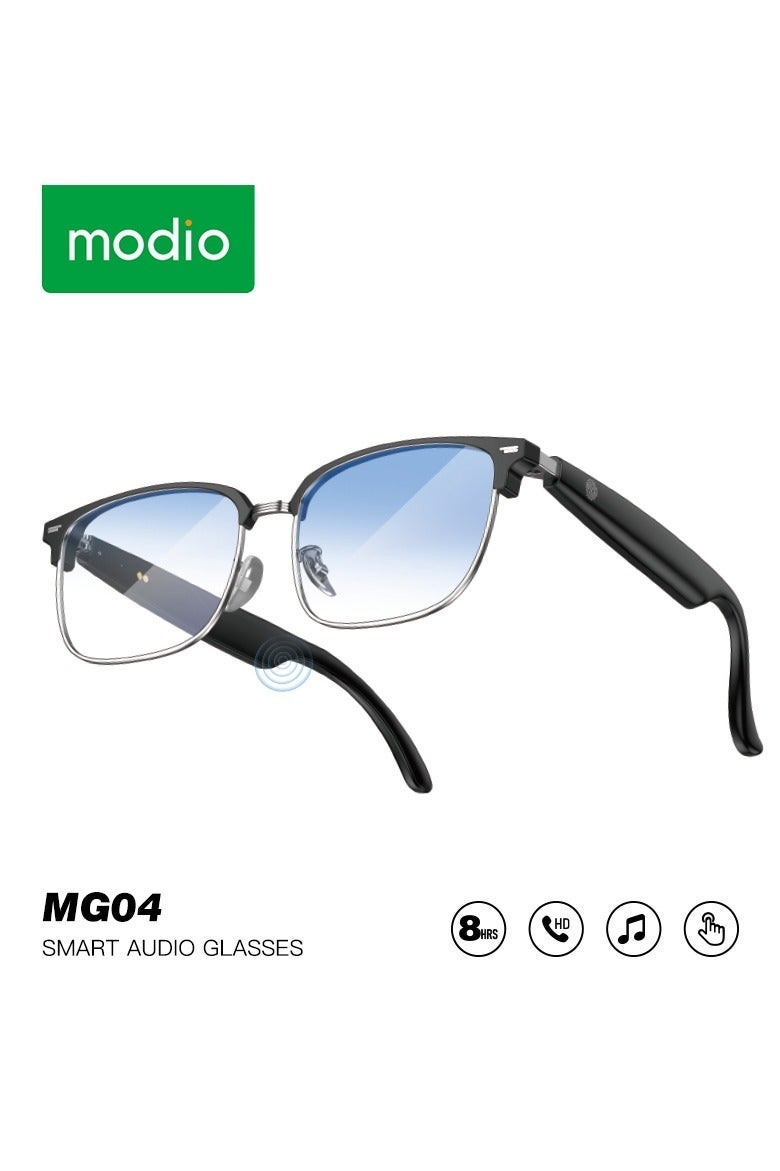 Modio MG04 Smart Audio Glasses With Super Bass Sound, Touch Control Operation, Open-Ear Audio Design, Long-Lasting Battery, Multi-Purpose Use for Calls, Music and Daily Wear - Image 1