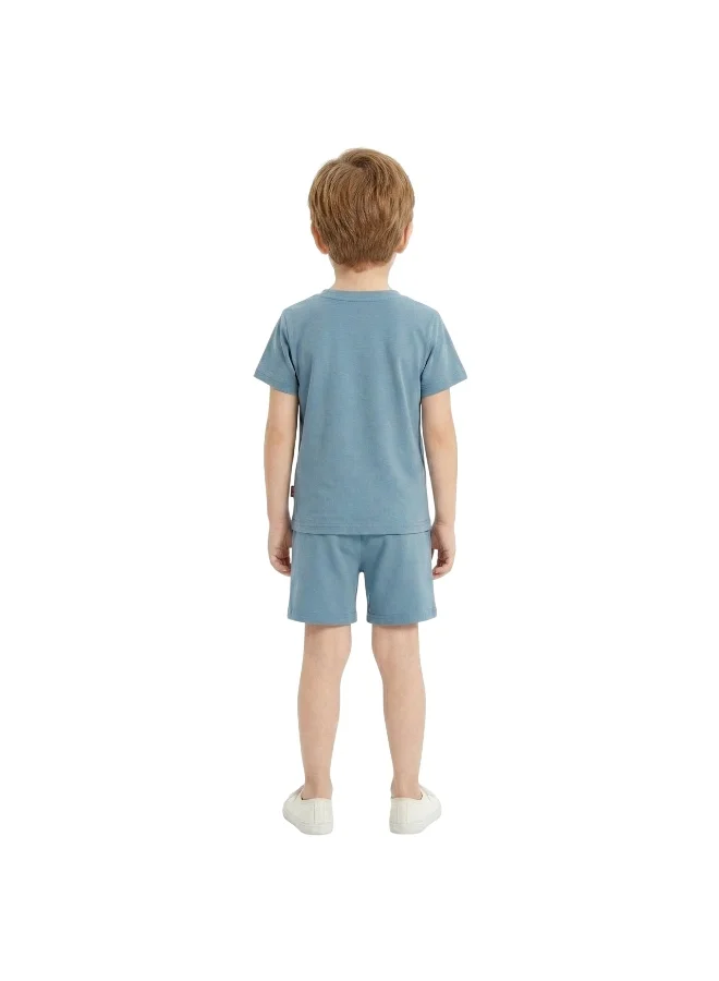 بيداني Boys Lounge Set T-Shirt & Shorts-Blue Grey