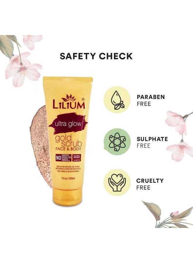 Lilium Herbal Apricot & Gold Face & Body Scrub, 200ml Each | For Feel Fresh & Smoothness, Remove Excess Oil & Dead Skin Cells, Enriched With Gold Dust & Vitamin E, Pack of 2 - Image 4