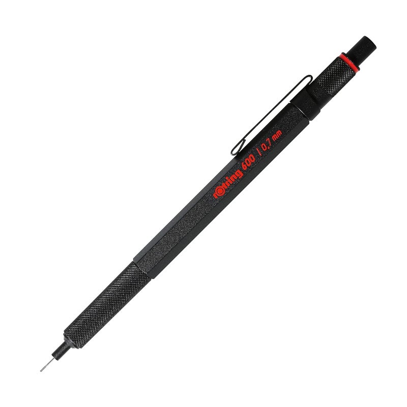 Rotring 1904442 600 Mechanical Pencil 07 mm Black Barrel - Image 1